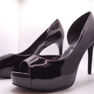 Nine West Black Stiletto Peep Toe Heels Size 7.5